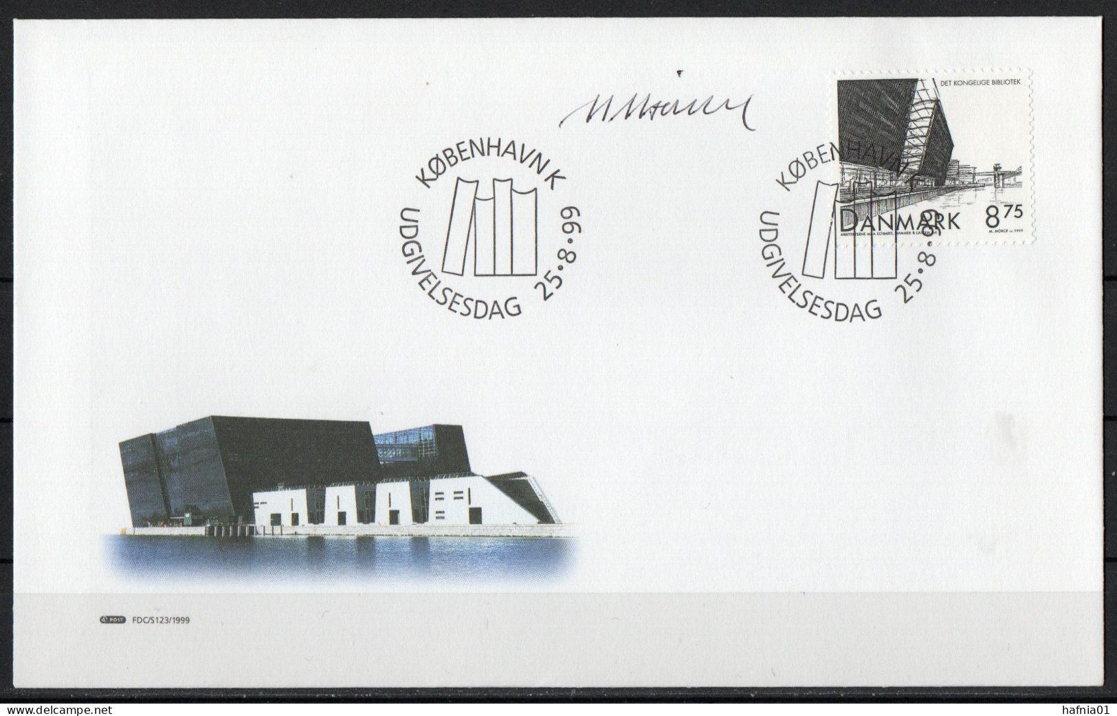 Martin Mörck. Denmark 1999. Inauguration Of The Royal Library. Michel 1222 FDC. Signed. - FDC