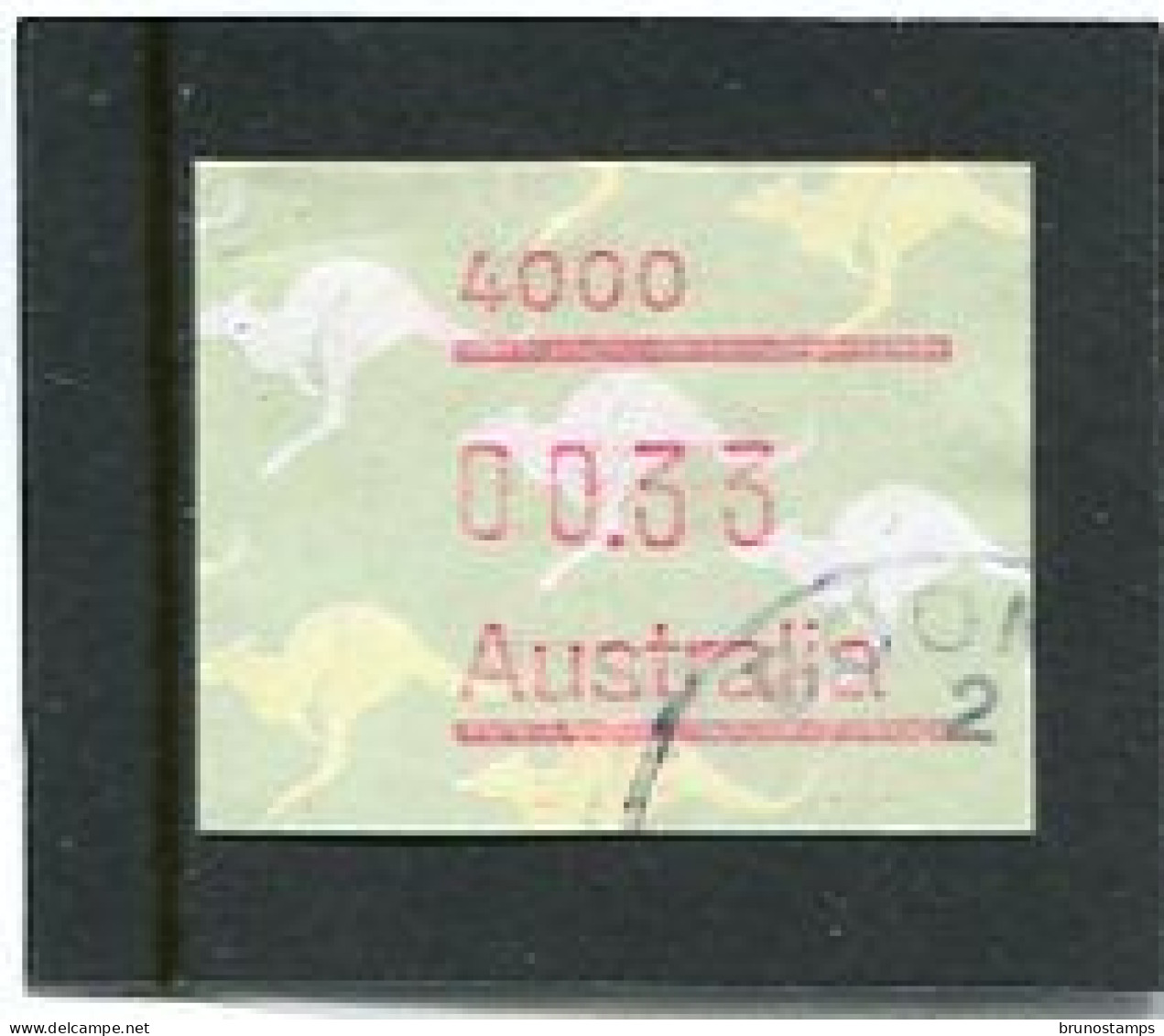 AUSTRALIA - 1985  33c  FRAMA  KANGAROO  POSTCODE  4000 (BRISBANE)  FINE USED - Timbres De Distributeurs [ATM]