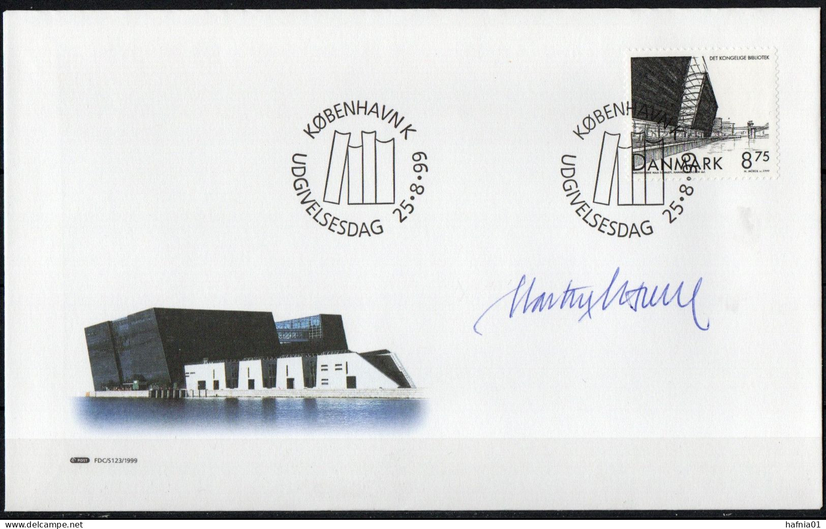 Martin Mörck. Denmark 1999. Inauguration Of The Royal Library. Michel 1222 FDC. Signed. - FDC