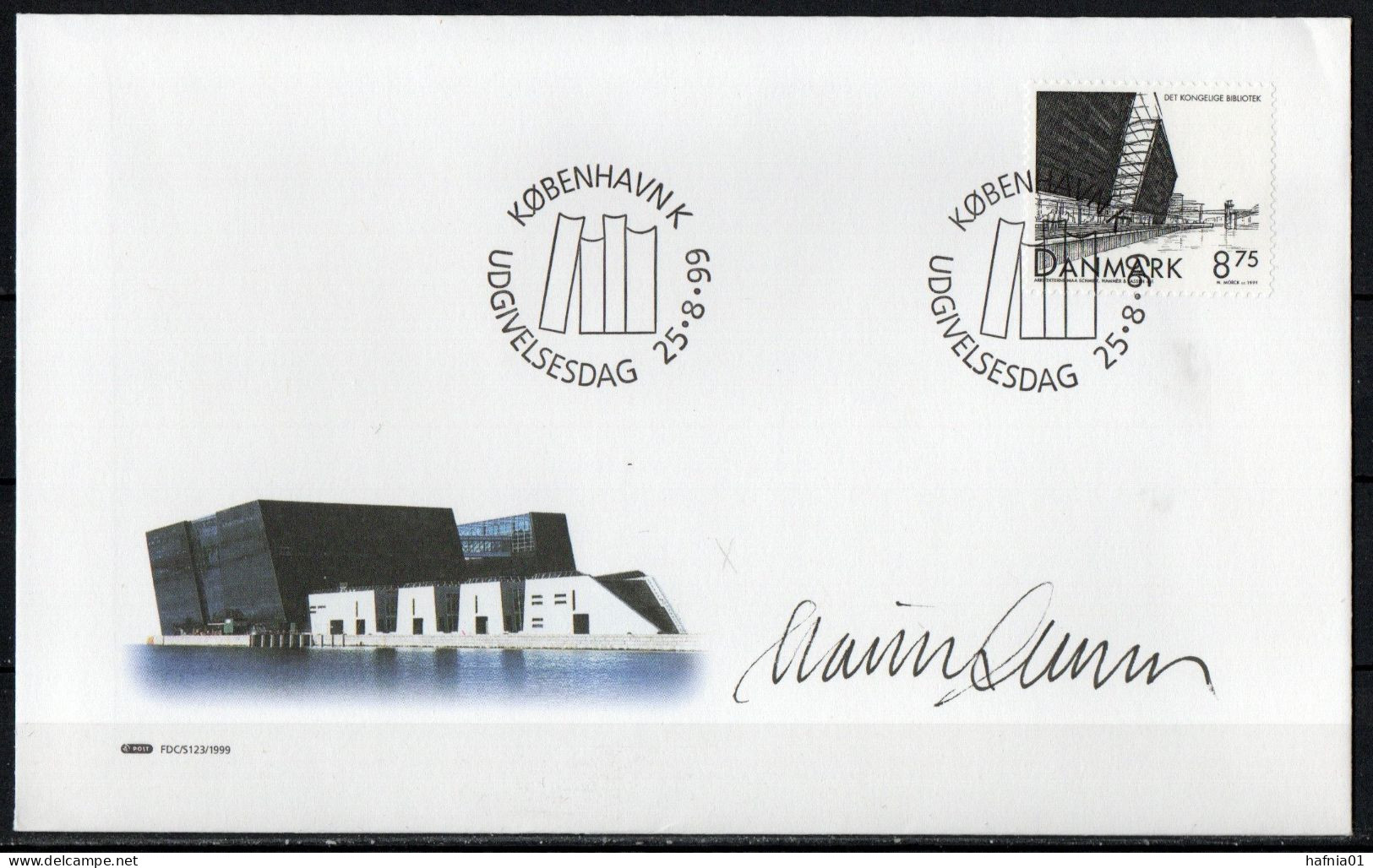 Martin Mörck. Denmark 1999. Inauguration Of The Royal Library. Michel 1222 FDC. Signed. - FDC