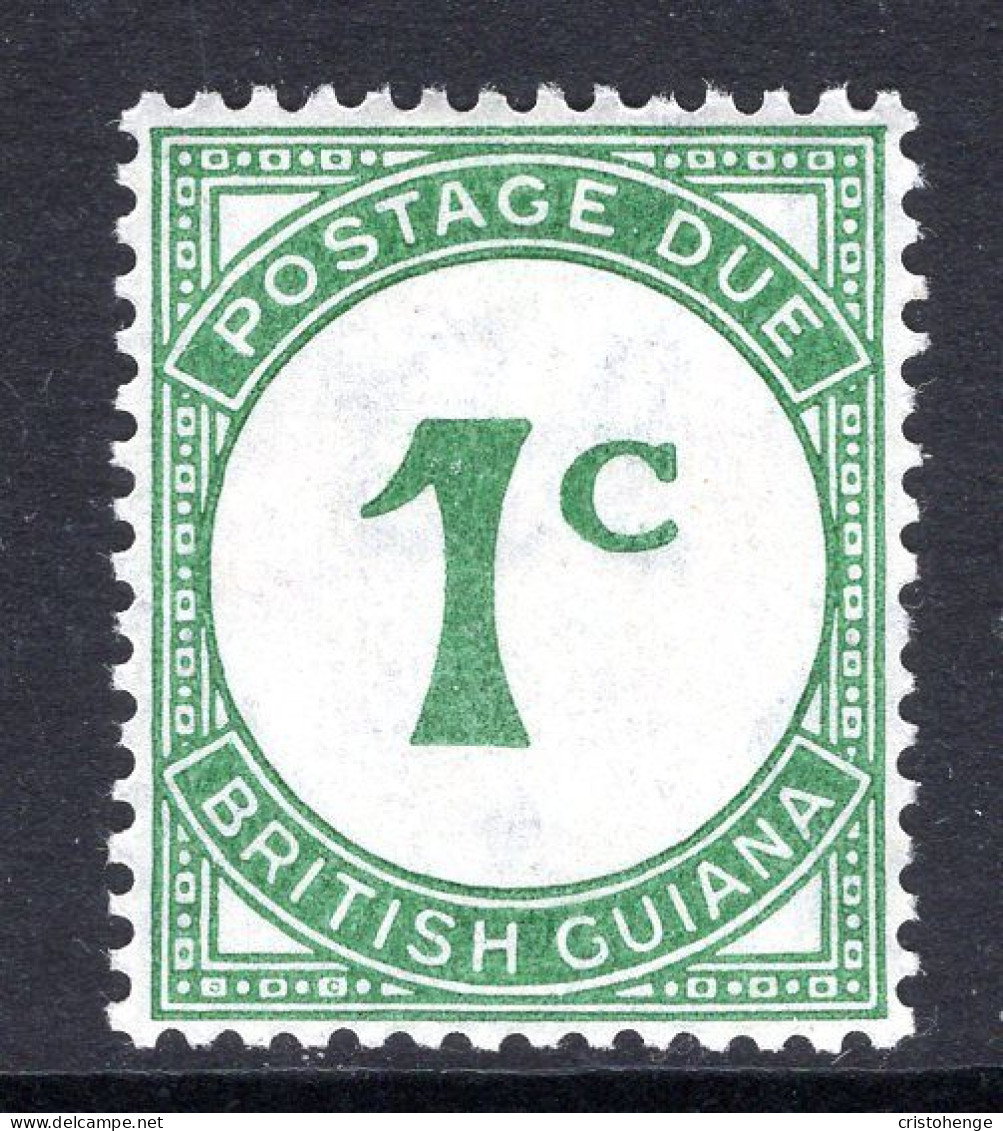 British Guiana 1940-55 Postage Due - Chalk-surfaced Paper - 1c Green HM (SG D1) - Britisch-Guayana (...-1966)