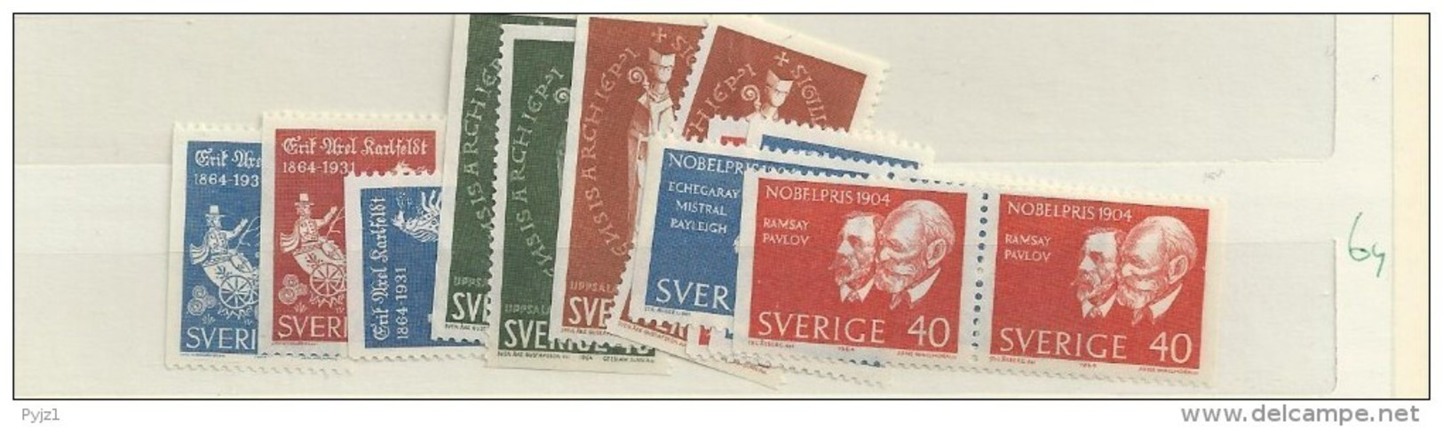 1964 MNH Sweden, Commemorative Issues, Postfris - Ungebraucht