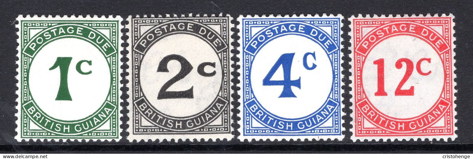 British Guiana 1952 Postage Due - Chalk-surfaced Paper - Set HM (SG D1a-D4a) - British Guiana (...-1966)