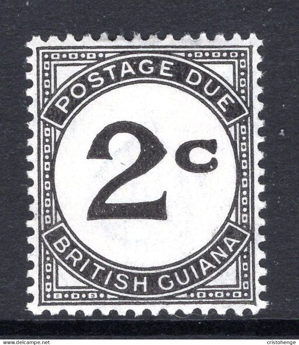 British Guiana 1952 Postage Due - Chalk-surfaced Paper - 2c Black HM (SG D2a) - British Guiana (...-1966)