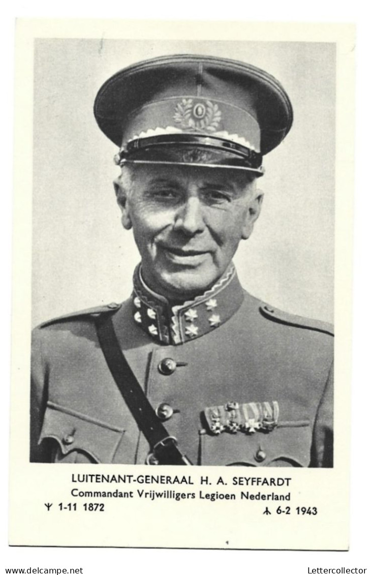 Propagandakaart Luitenant Generaal Seyffardt Vrijwilligerslegioen Nederland 1943 - Weltkrieg 1939-45