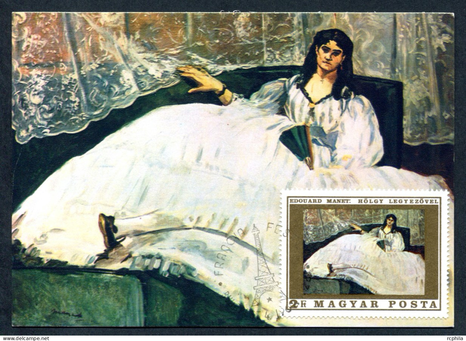 RC 27355 HONGRIE 1969 EDOUARD MANET TABLEAU MUSEUM OF FINE ART BUDAPEST CARTE MAXIMUM FDC 1er JOUR TB - Cartoline Maximum