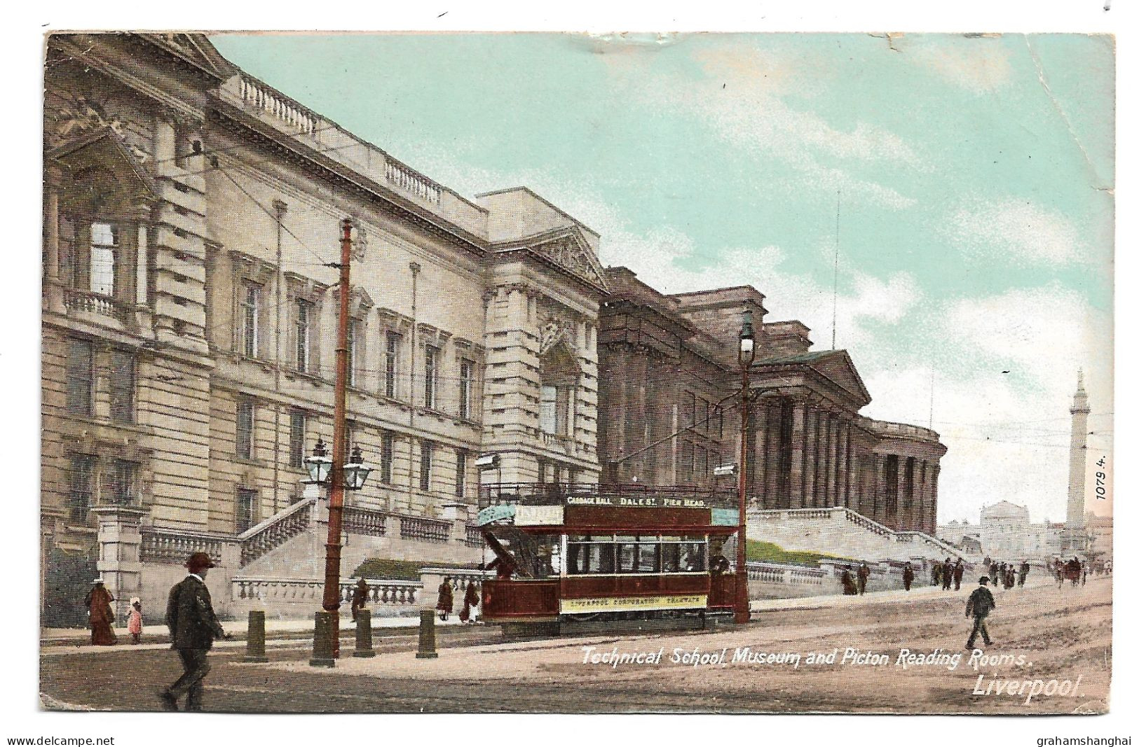 2 Postcards Lot UK England Lancashire Liverpool Technical School Posted 1903 & The Exchange Posted 1904 - Liverpool