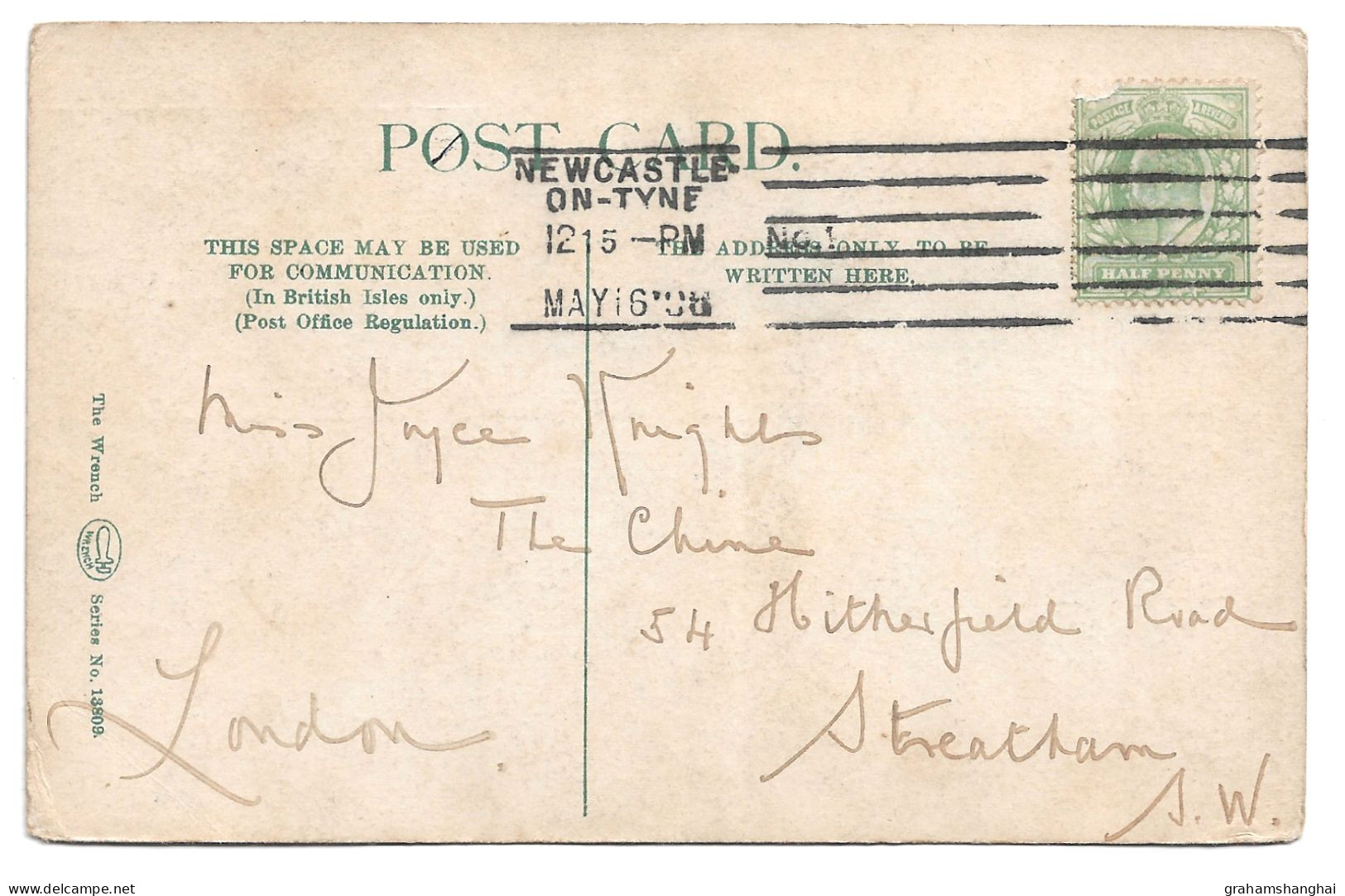Postcard UK England Northumberland Newcastle-upon-Tyne Quayside Ships Boats Posted 1908 - Newcastle-upon-Tyne