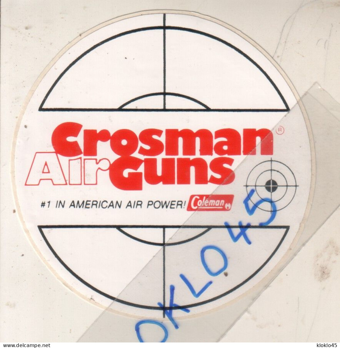 Autocollant Sticker - Crosman  Air Guns - # IN AMERICAN AIR POWER !  Coleman - Dessin Cible - Autocollants