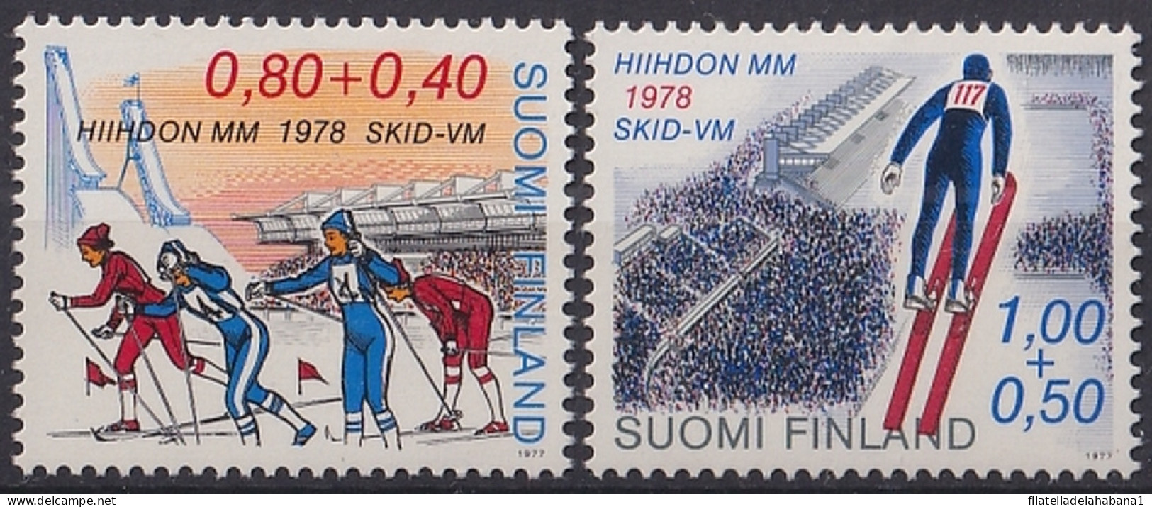 F-EX47639 FINLAND SOUMI MH 1977 WINTER SPORT GAMES SKI.  - Skiing