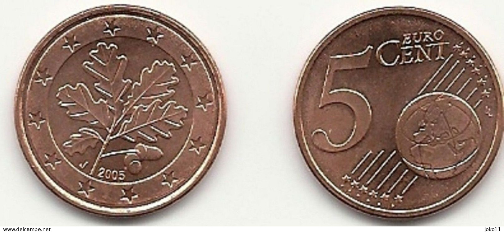 5 Cent, 2005 Prägestätte (J) Vz, Sehr Gut Erhaltene Umlaufmünze - Duitsland