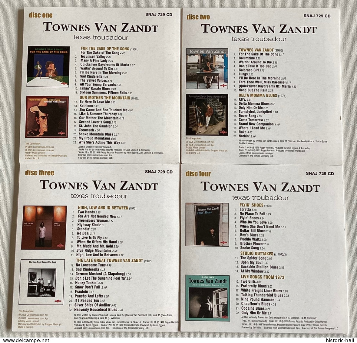 TOWNES VAN ZANDT - Texas Troubadour - BOX 4 CD - 2005 - UK Press - Blues