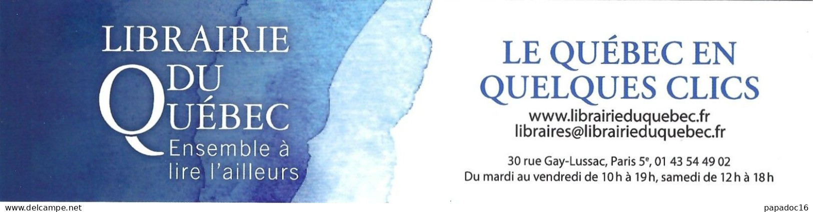 Marque-pages - Librairie Du Québec - Paris : Le Québec En Quelques Clics - Segnalibri