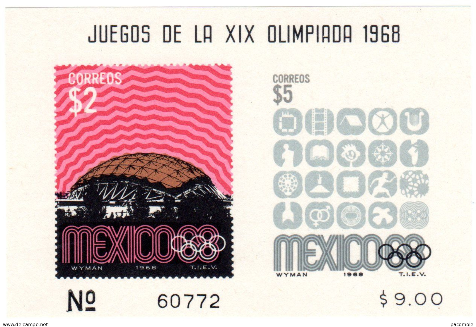 Bloc-feuillet Mexique J.O. De 1968 - Verano 1968: México