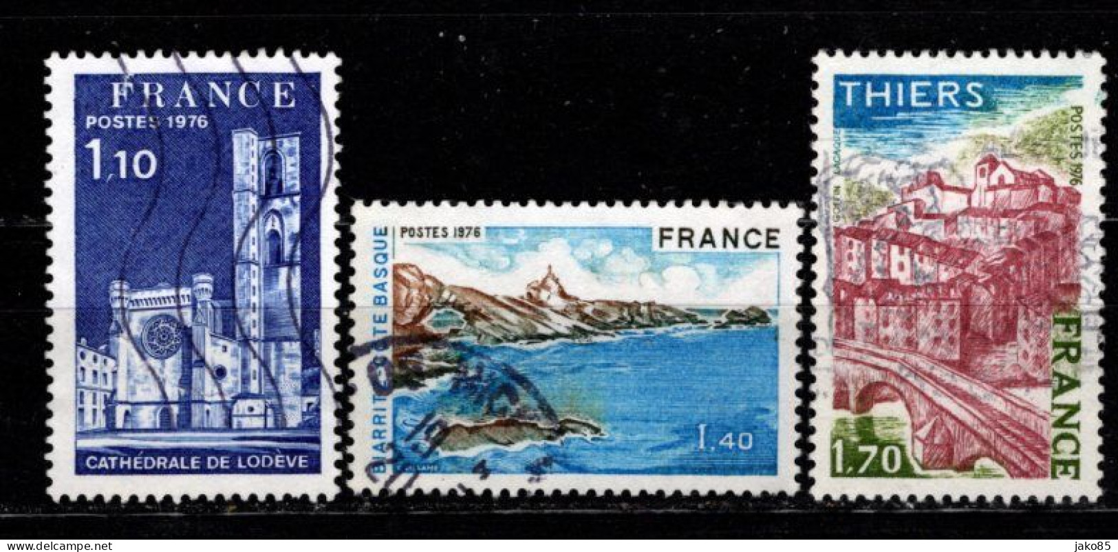 - FRANCE - 1976 - YT N° 1902 / 1904 - Oblitérés - Série Complète Tourisme - Gebraucht