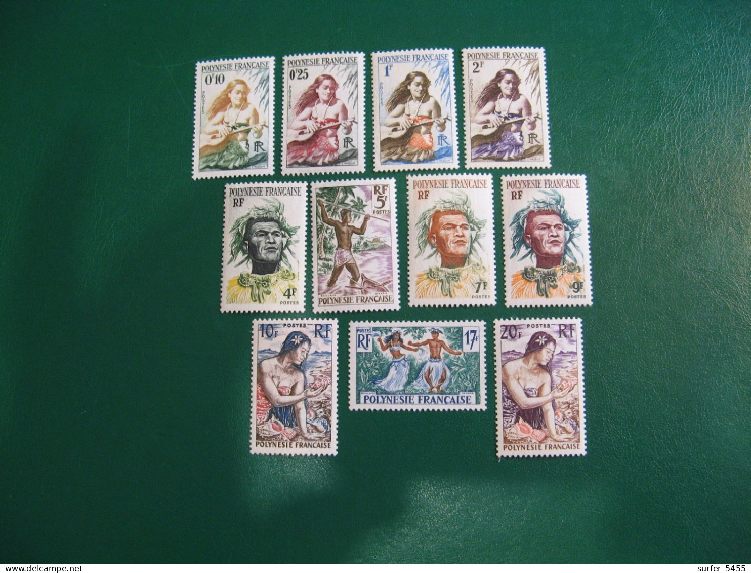 P0LYNESIE YVERT POSTE ORDINAIRE N° 1/11 TIMBRES NEUFS ** LUXE - MNH - SERIE COMPLETE - COTE 37,00 EUROS - Neufs