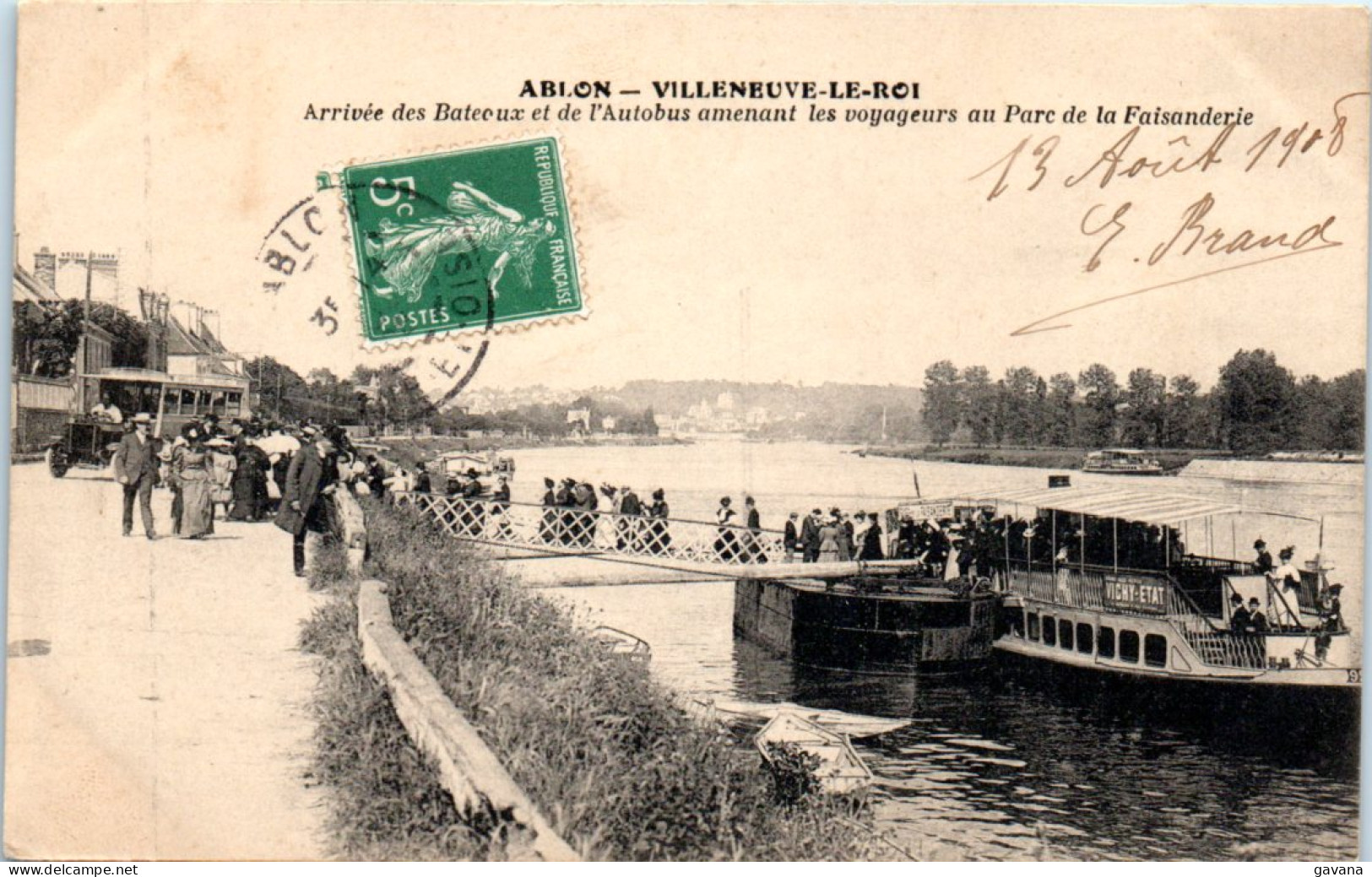 94 ABLON - VILLENEUVE-le-ROI - Arrivée Des Bateaux Et De L'autobus Amenant Les Voyageurs Au Parc De La Faisanderie - Ablon Sur Seine