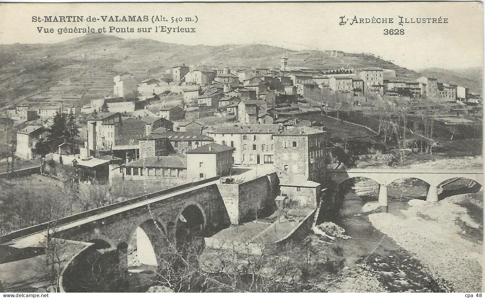 ARDECHE, St Martin De Valamas, Vue Générale Et Pont Sur L'Eyrieux - Saint Martin De Valamas