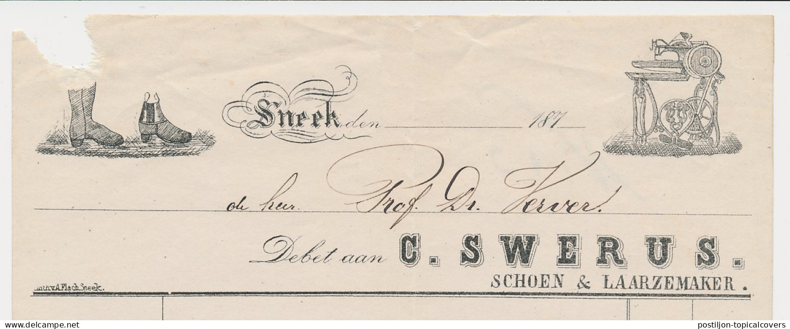 Nota Sneek 1882 - Schoenmakerij - Pays-Bas