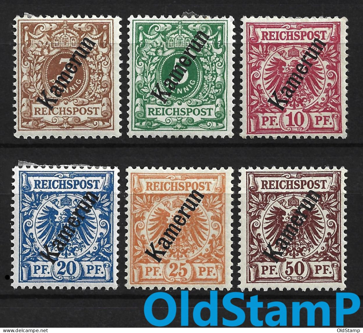 DR KOLONIEN Dt. KAMERUN 1897 MLH * Mi.# 1-6 Full Set Kaizer Yachts Deutsches REICHPOST Stamps / Alemania Germany - Cameroun