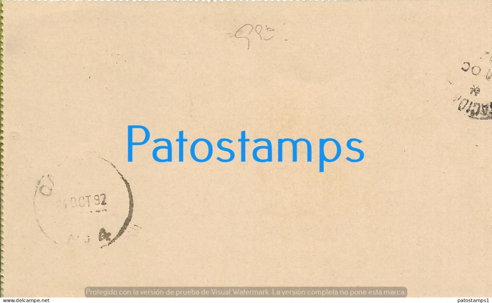 226195 ARGENTINA ESTACION MARGARITA CANCEL AMBULANT YEAR 1892 CIRCULATED TO SANTA FE POSTAL STATIONERY POSTCARD - Enteros Postales