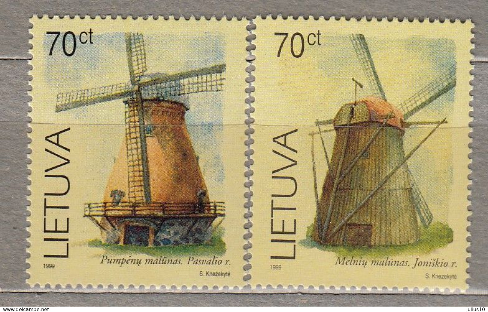 LITHUANIA 1999 Windmill MNH(**) Mi 696-697 # Lt702 - Windmills