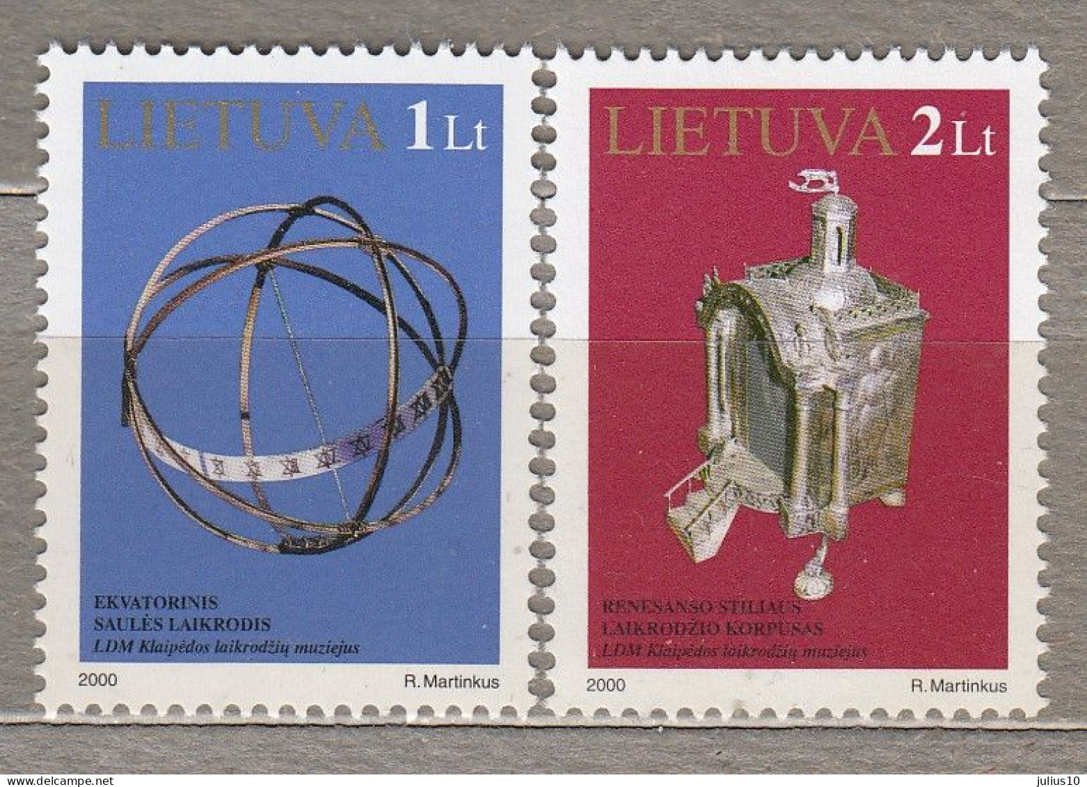 LITHUANIA 2000 Old Clocks MNH(**) Mi 728-729 # Lt705 - Relojería