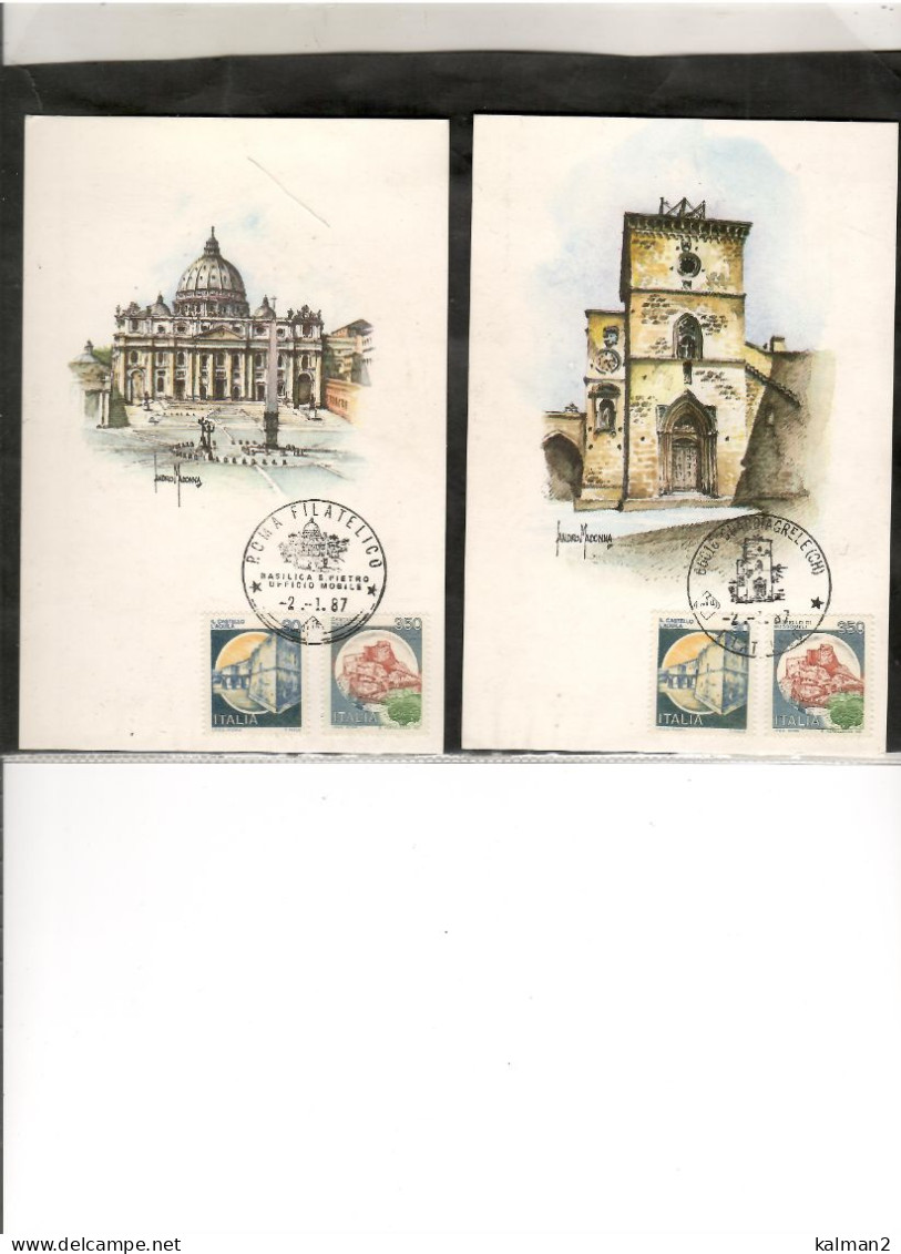 16672 - SERIE COMPLETA DI 11 CARTOLINE EMESSE DALLA AMM.NE DELLE POSTE E ANNULLATE IL  2.1.1987 - Colecciones Y Lotes