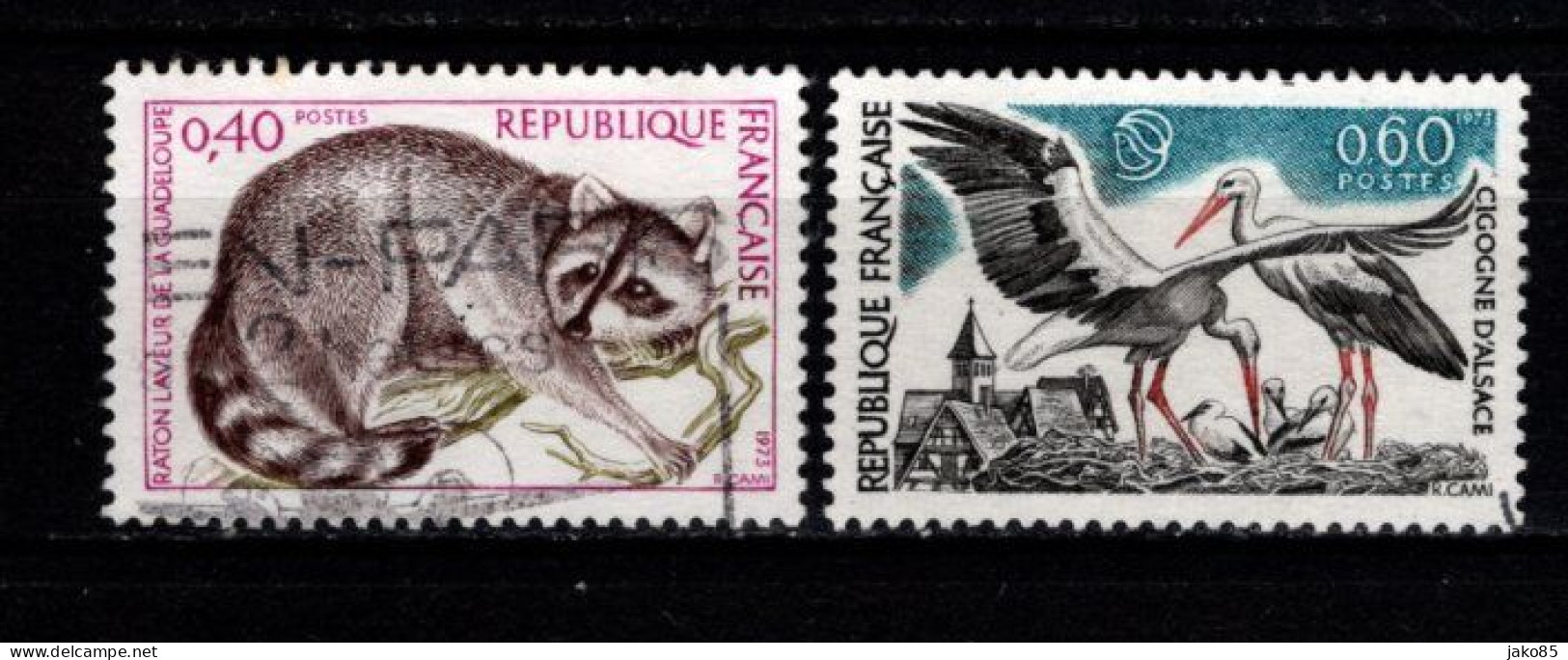 - FRANCE - 1973 - YT N° 1754 / 1755 - Oblitérés - Protection Nature - Usados