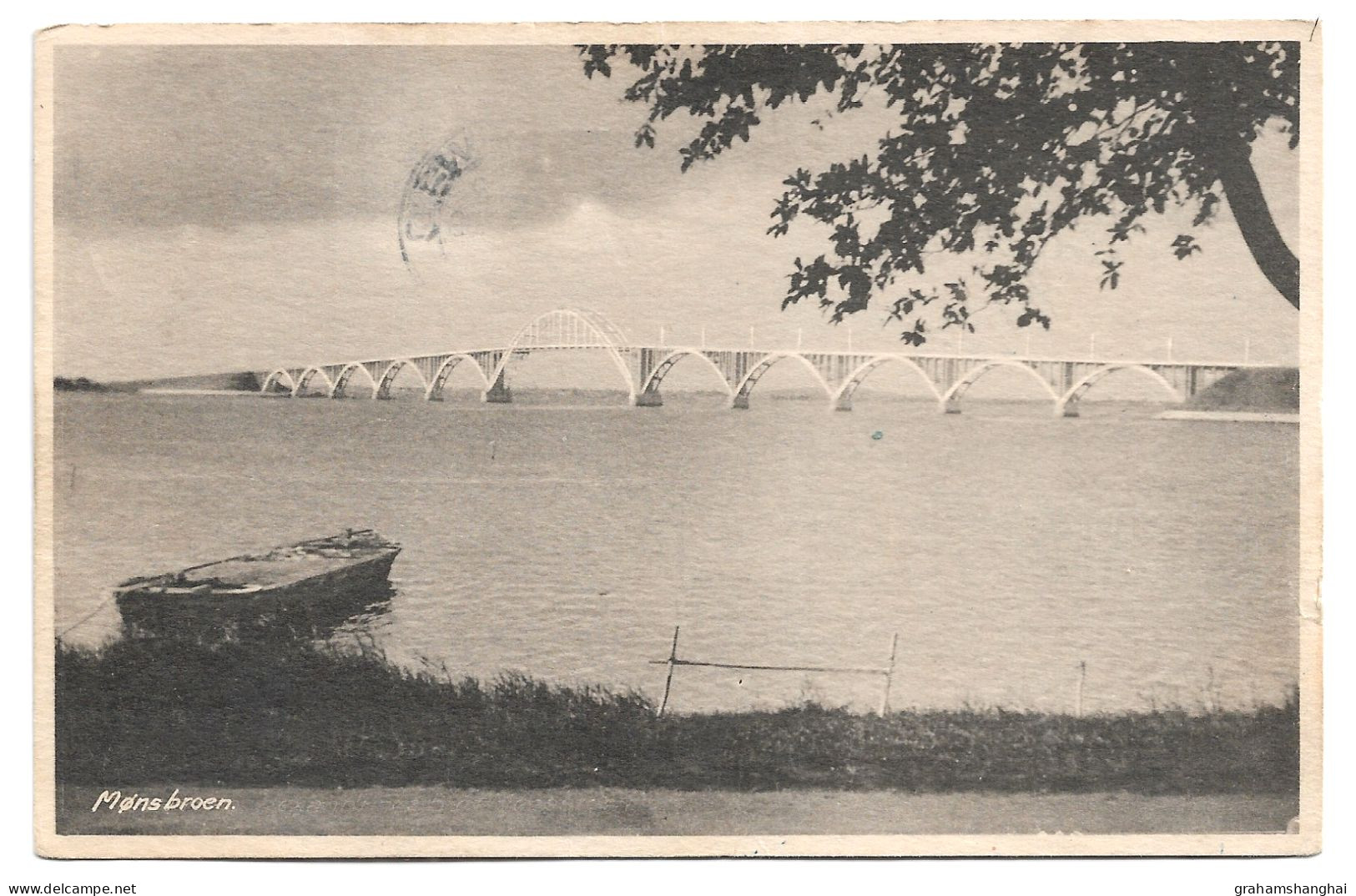 Postcard Denmark Mønsbroen Bridge Queen Alexandrine’s Bridge Posted 1950 - Brücken