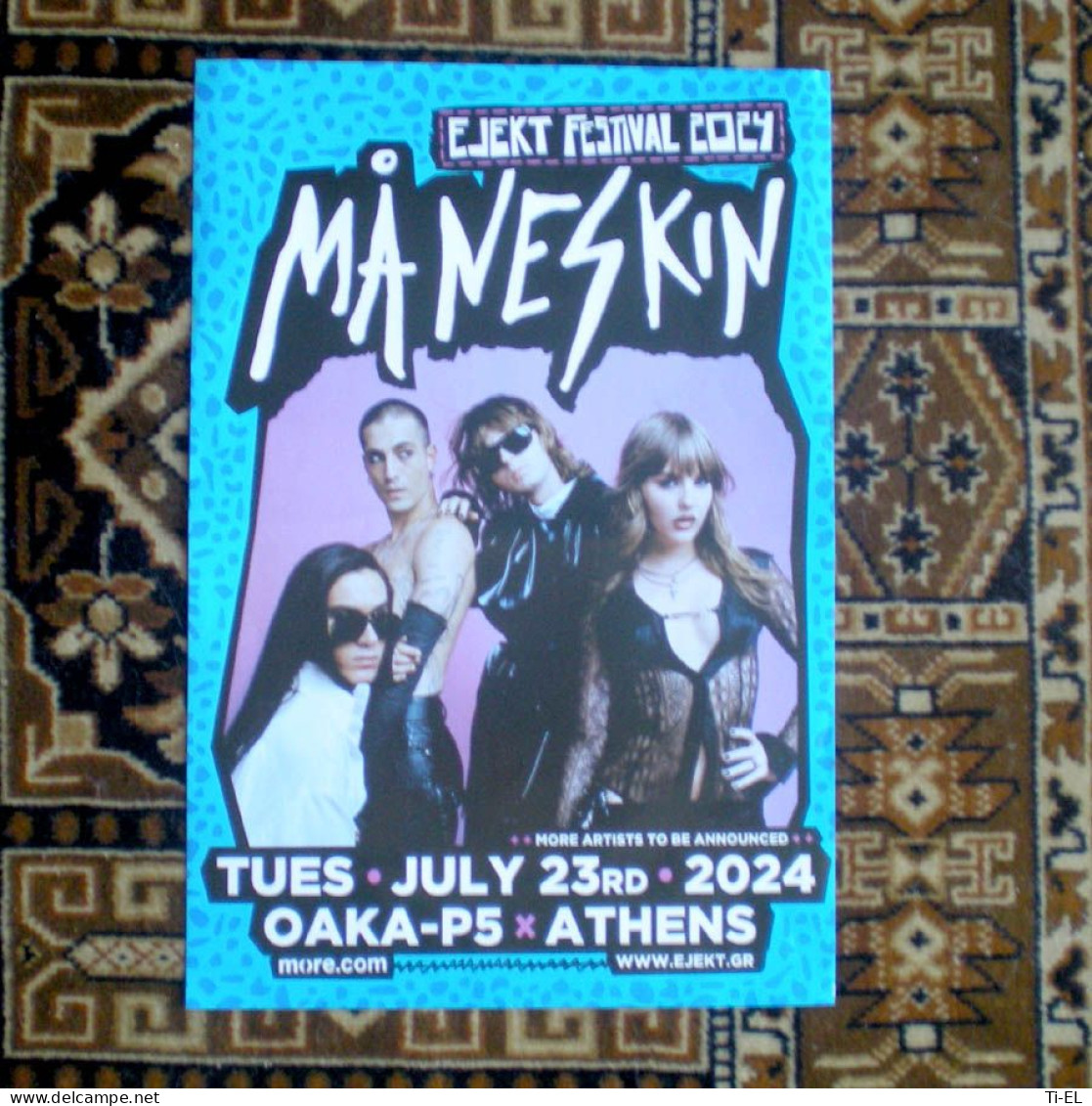 MANESKIN: Original Poster For Their Forthcoming Concert In Athens, Greece On 23.July.2024 - Posters