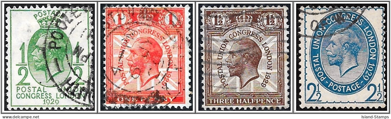 1929 9th UPU Congress,London Set SG 434-7 Used Hrd2 - Ongebruikt