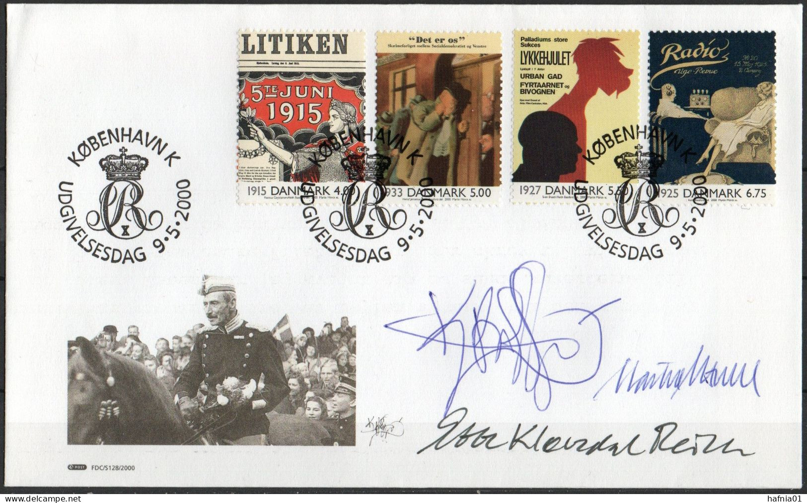 Martin Mörck. Denmark 2000. Events Of The 20th Century. Michel 1248 - 1251 FDC. Signed. - FDC