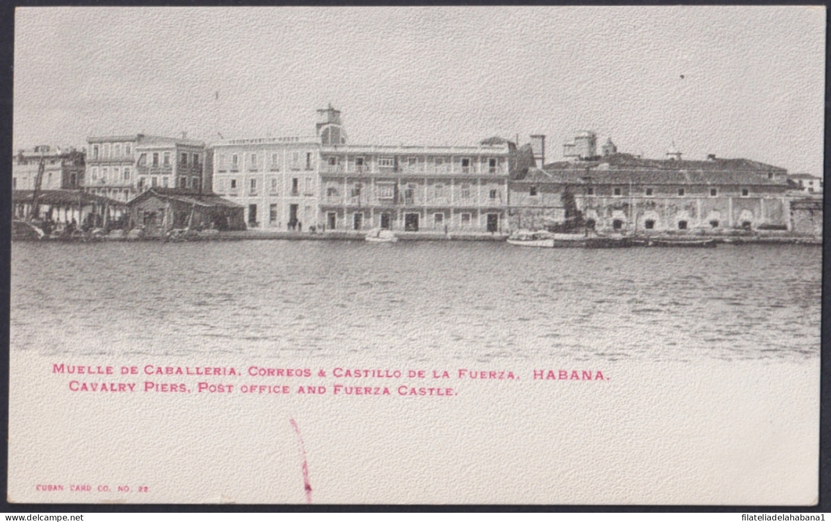 POS-1873 CUBA POSTCARD CIRCA 1910 HAVANA CAVALRY HARBOR & FORCE CASTLE.  - Kuba