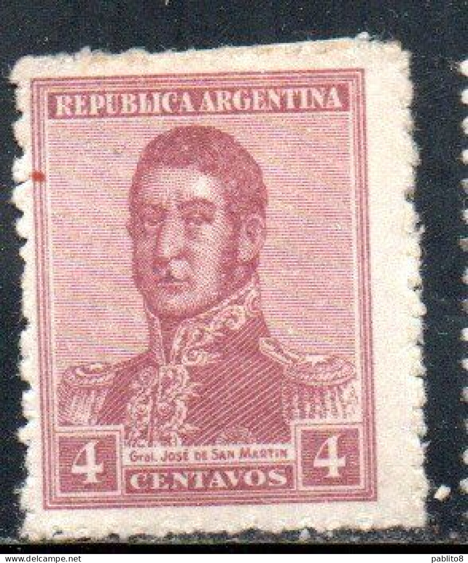 ARGENTINA 1917 JOSE DE SAN MARTIN 4c MH - Neufs