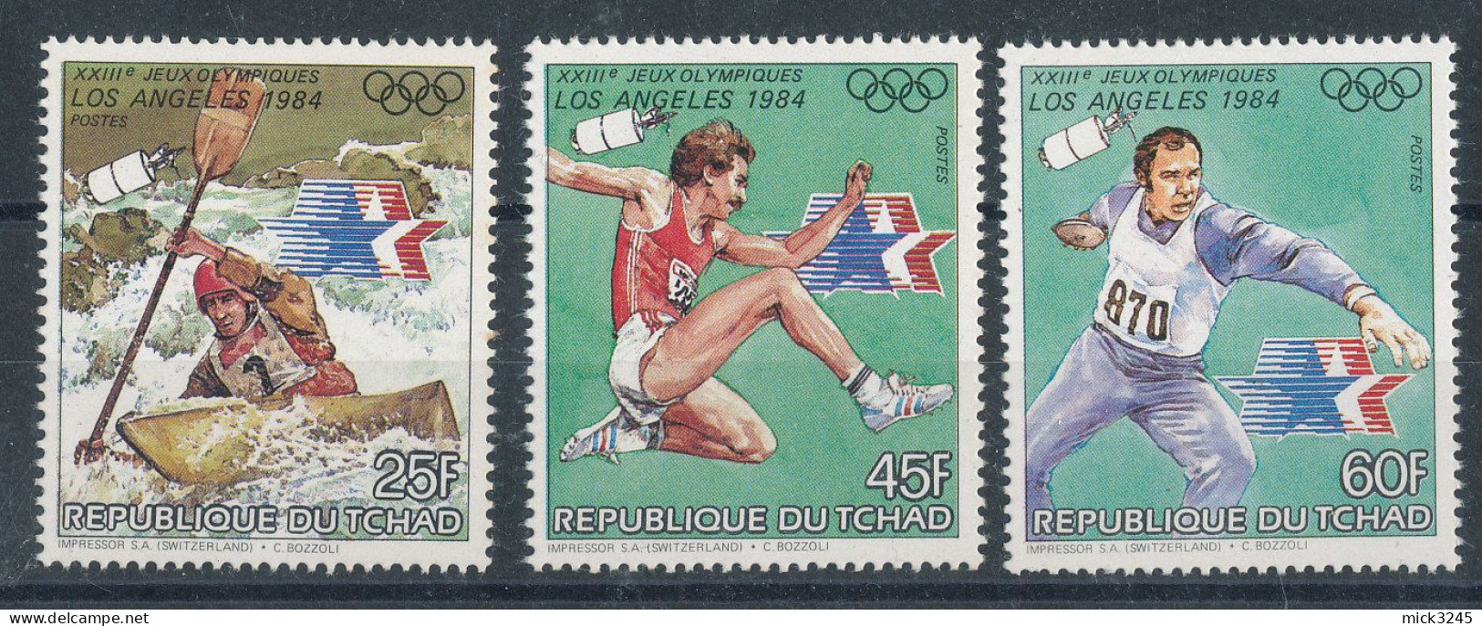 **Tchad N°416,417 Et 419** Jeux Olympiques De Los Angelès - Chad (1960-...)