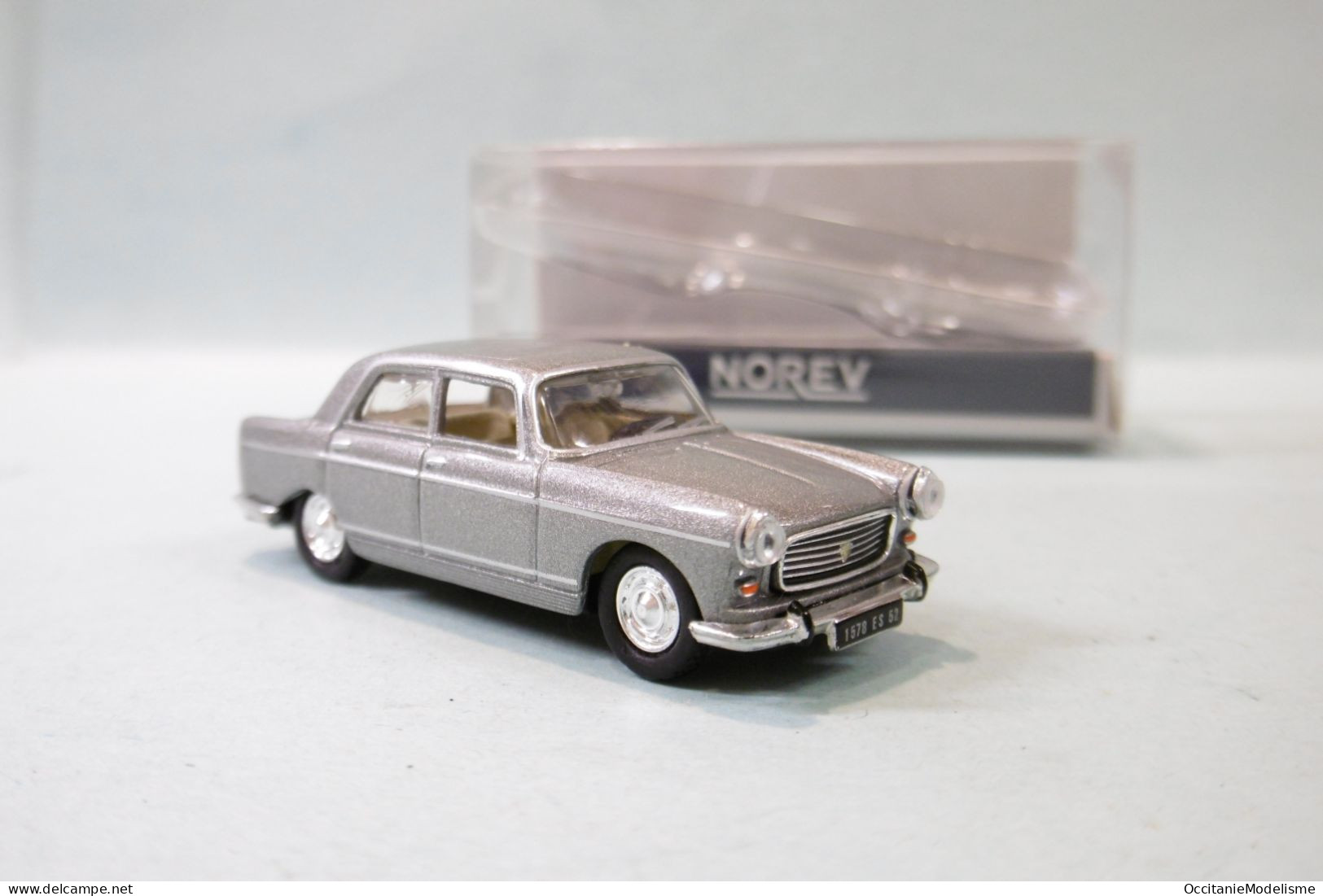 Norev - PEUGEOT 404 1968 Gris Métallisé Réf. 474449 Neuf NBO HO 1/87 - Baanvoertuigen