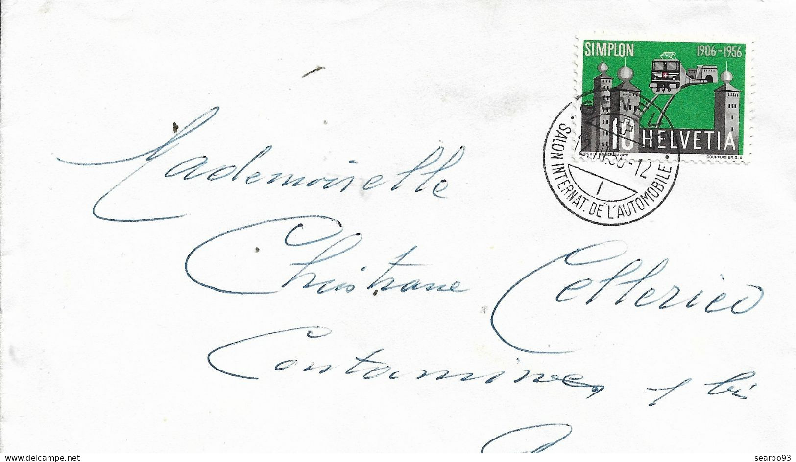 SWITZERLAND. POSTMARK. INTERNATIONAL AUTOMOBILE FAIR. GENEVE - Marcophilie