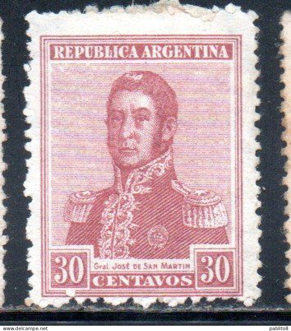 ARGENTINA 1917 JOSE DE SAN MARTIN 30c MH - Unused Stamps