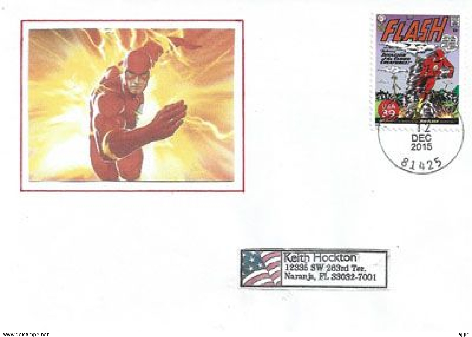 Kid Flash,super-héros, Special Letter Addressed To Florida - Lettres & Documents