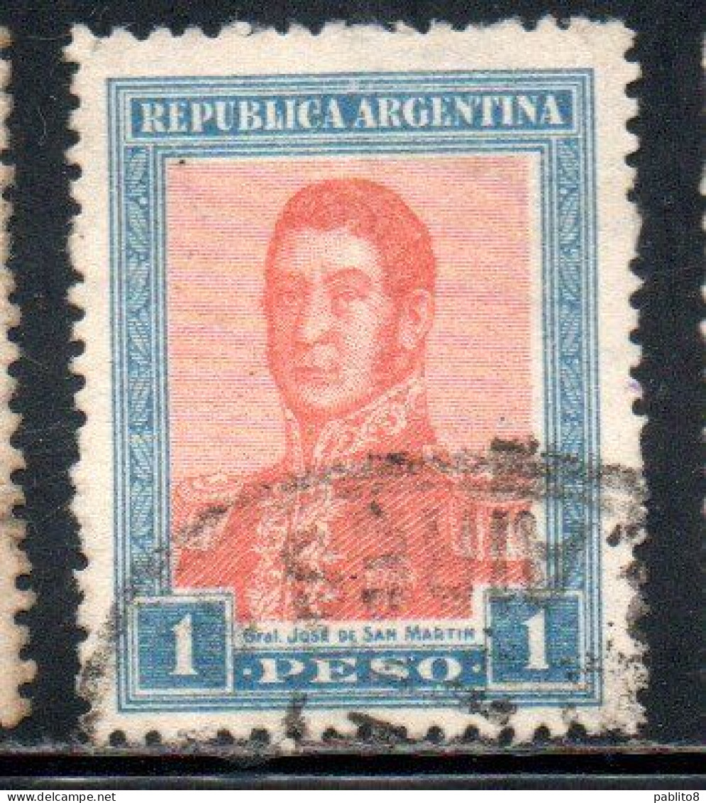 ARGENTINA 1917 JOSE DE SAN MARTIN 1p USED USADO OBLITERE' - Used Stamps