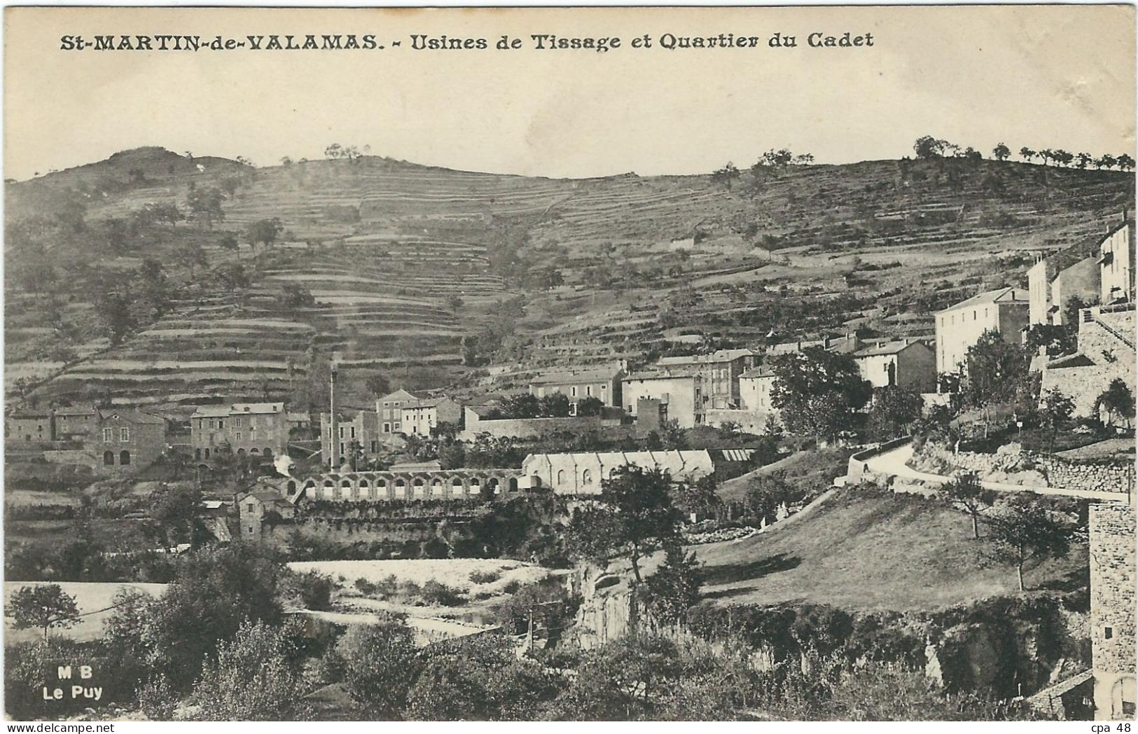 ARDECHE, St Martin De Valamas, Usine De Tissage Et Quartier Du Cadet, Carte Pas Courante - Saint Martin De Valamas