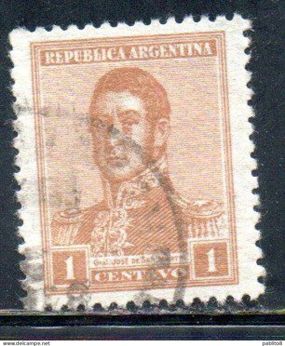 ARGENTINA 1918 1919 JOSE DE SAN MARTIN 1c USED USADO OBLITERE' - Gebruikt