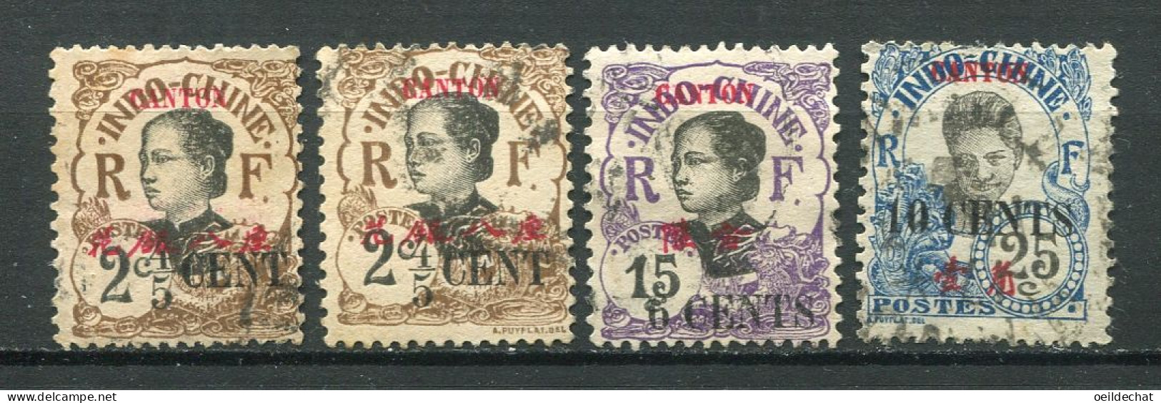 26408 Canton N°68,72,74° Timbre D'Indochine Surchargés  1919  B/TB - Usati