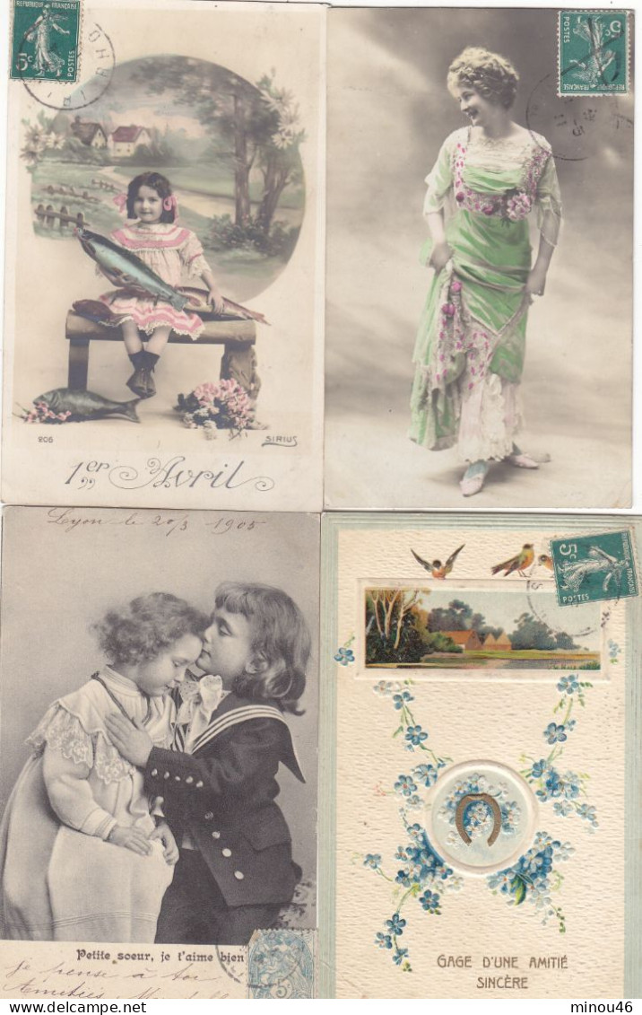 TRES BON LOT DE 1000 CPA FANTAISIES .AVEC CARTES RARES . BON ETAT .VOIR SCANS ET DESC. PETIT PRIX DE DEPART.A SAISIR - 100 - 499 Postcards