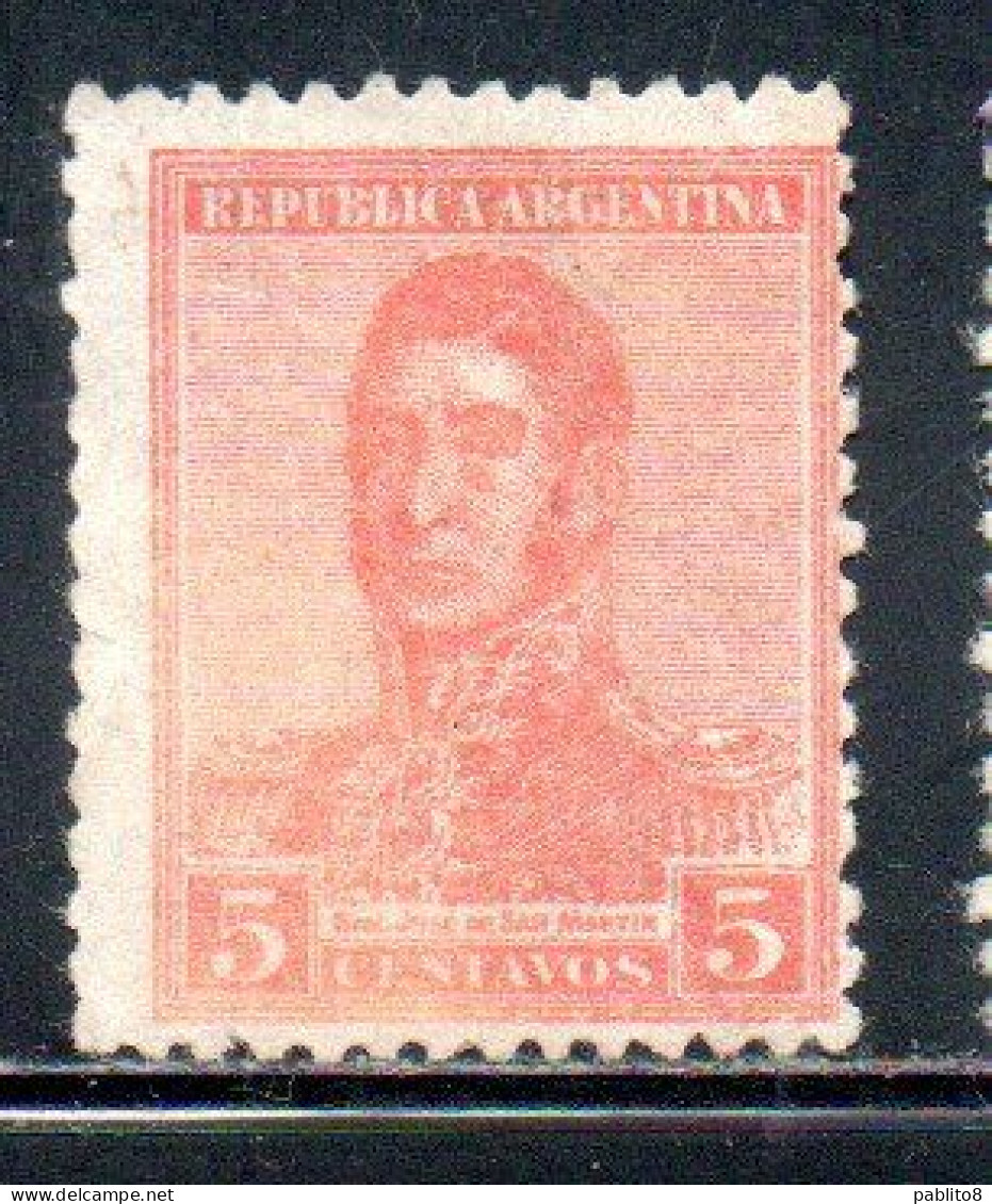 ARGENTINA 1918 1919 JOSE DE SAN MARTIN 5c MH - Unused Stamps