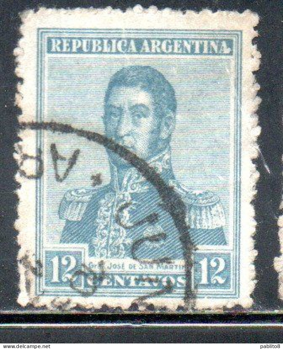 ARGENTINA 1918 1919 JOSE DE SAN MARTIN 12c USED USADO OBLITERE' - Usados