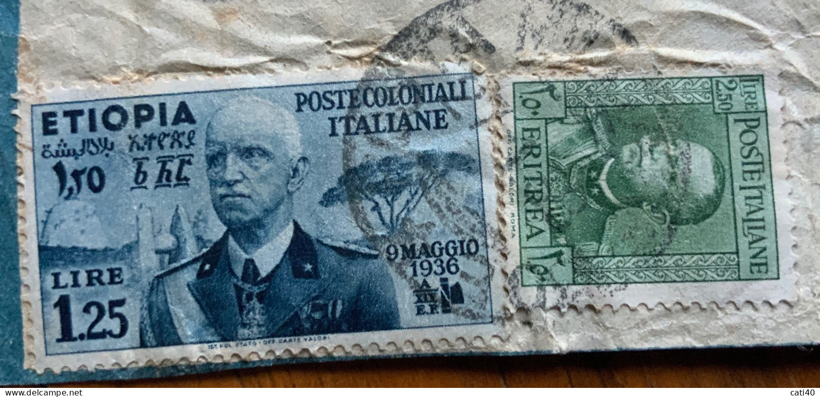 COLONIE ITALIANE ETIOPIA L. 1,25 + ERITREA L. 2,50 POSTA MILITARE 130 E * 27/1/38 - RACC. P.A. PER BARI - Amtliche Ausgaben