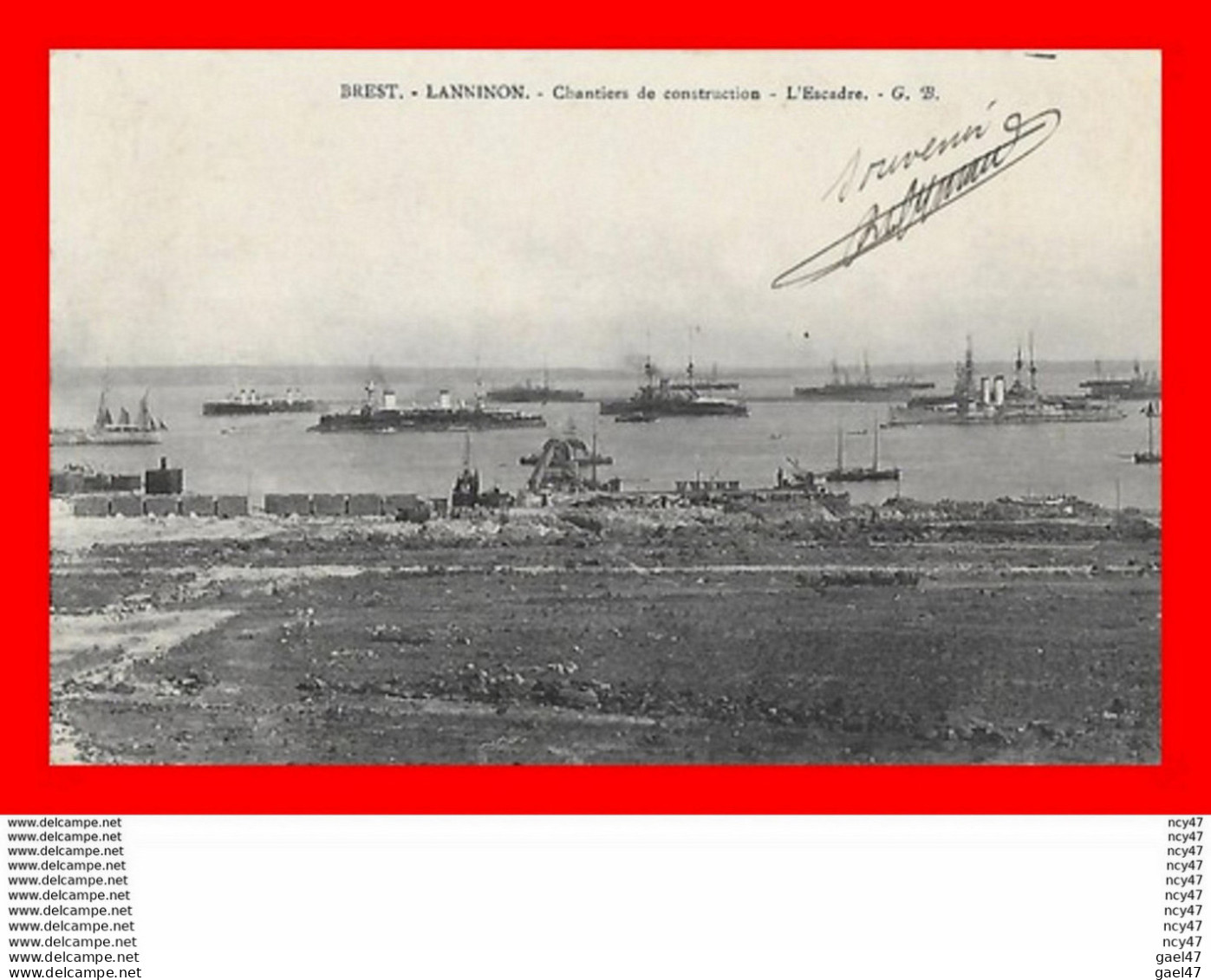 CPA BATEAUX.  LANNINON.  Chantiers De Construction. L'Escadre...S2287 - Guerre