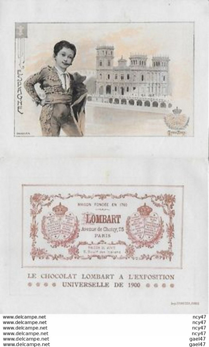 CHROMOS. Chocolat LOMBART. Exposition Universelle De 1900.  Espagne..S3347 - Lombart